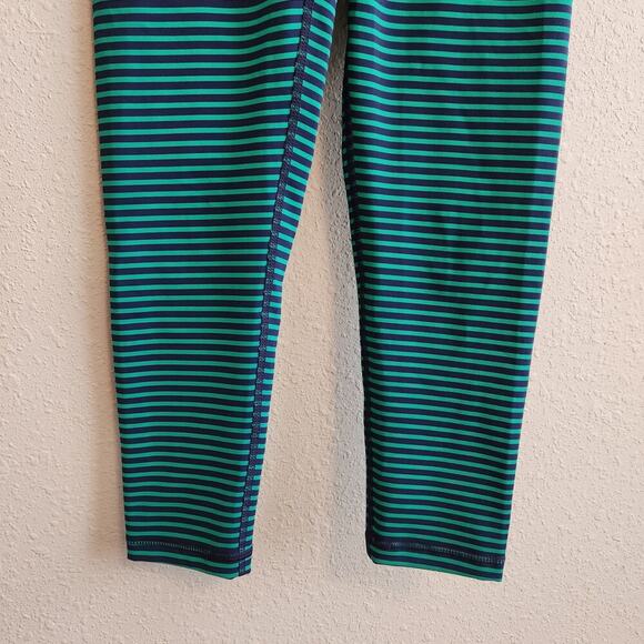 DYI Do Your Inspiration Navy Green Striped Leggings Size XS - Picture 5 of 10